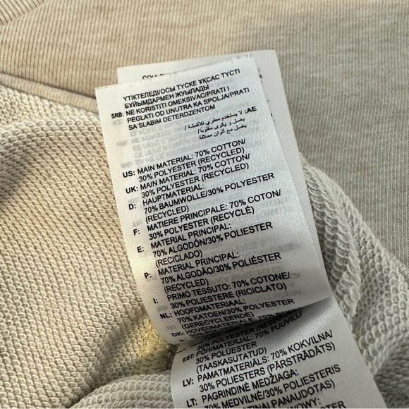 [KID/WOMEN] ADIDAS Beige Crewneck Sweatshirt Kids L - Picture 6 of 7